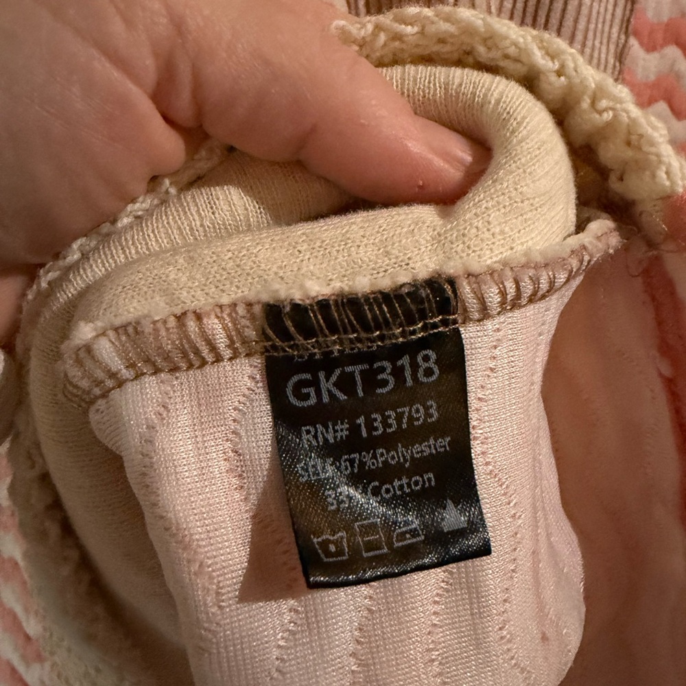 Pol Patchwork Button-Up Sweater - Cream And Pink - image 7